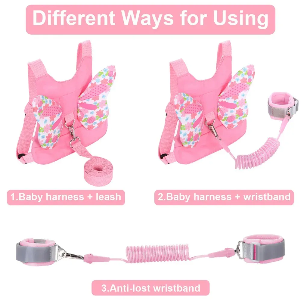 Butterfly Anti-Lost Safety Harness Backpack with Wrist Leash